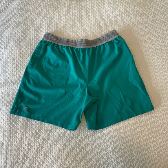 NEW Fabletics Unused Men's Swim Shorts Turquoise Large 7" Inseam - Picture 2 of 2